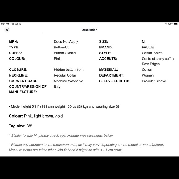 Paulie, light pink shirt, made in Italy - Picture 8 of 9